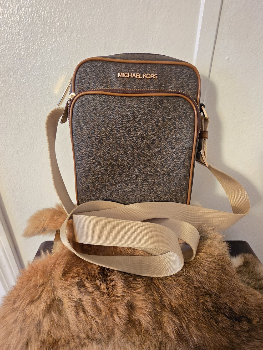 Michael Kors Brown Signature Crossbody Bag